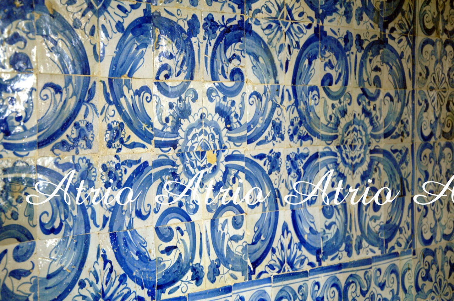 Atrio Tile Ring Portugal Blue Tiles STaINLESS STEEL Portuguese Antique Azulejo - Tiles Ships from USA Gold or Silver tone