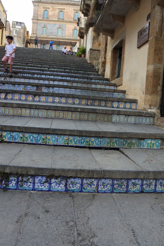 Atrio Earrings Hoop Tile Italy Italian Caltagirone Sicily Stairs Chandelier Majolica Maiolica Pottery - 142 Ceramic Steps USA Shipping