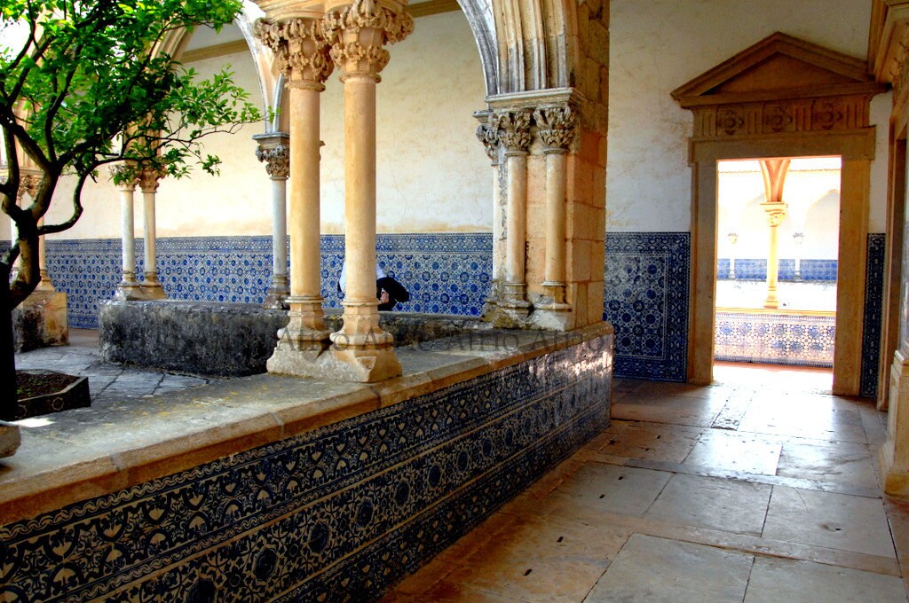 Stud Earrings Portugal Tile Atrio 16th Century Tomar Cloister SOLID Stainless Steel Convent of Christ built in 1160 Camellias 850