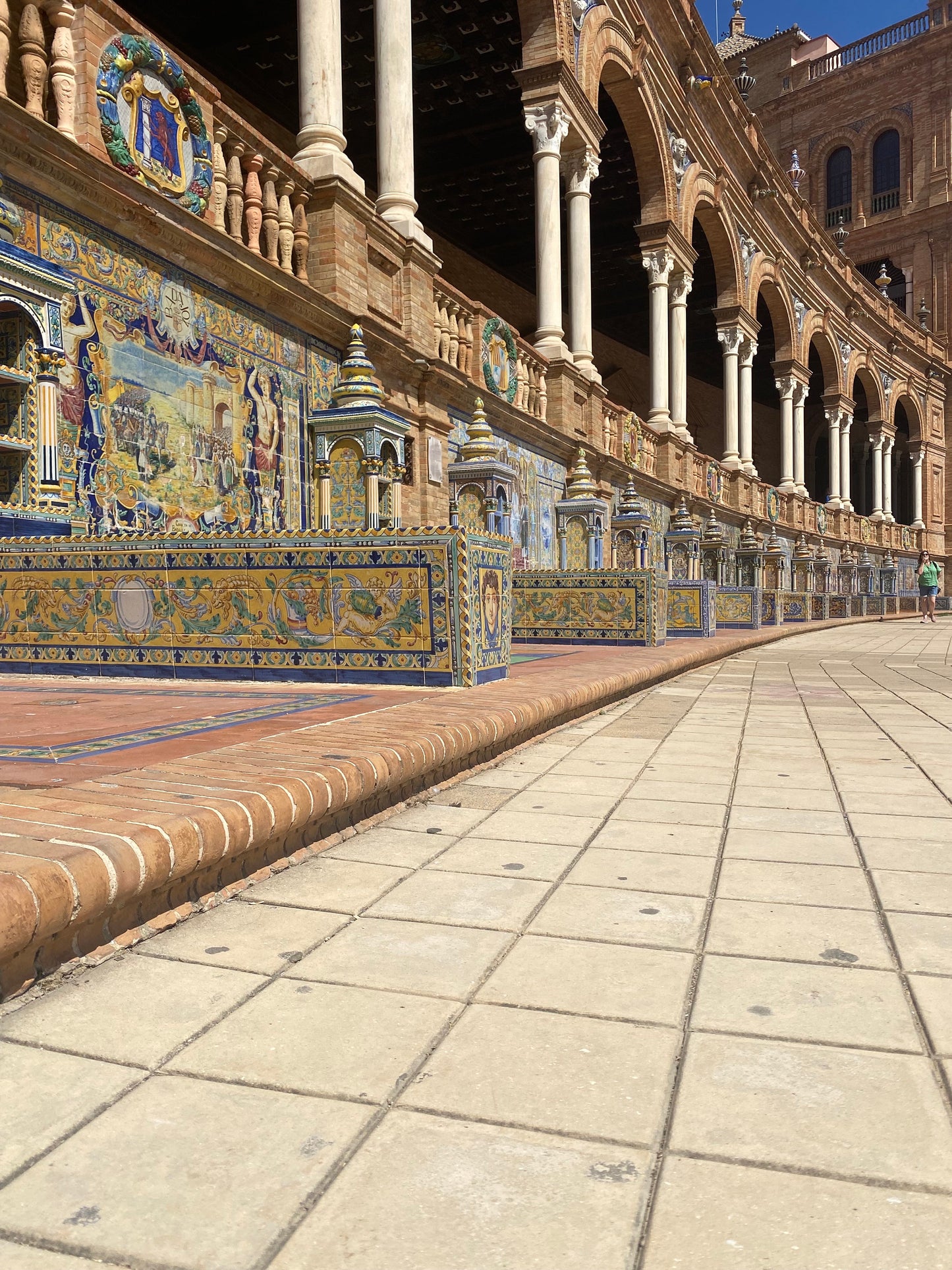 Spanish Tile Earrings Spain Earrings Plaza de Espana Seville Tile earrings Atrio Tiles Boho Atrio Tile ethnic Earrings Green Brown