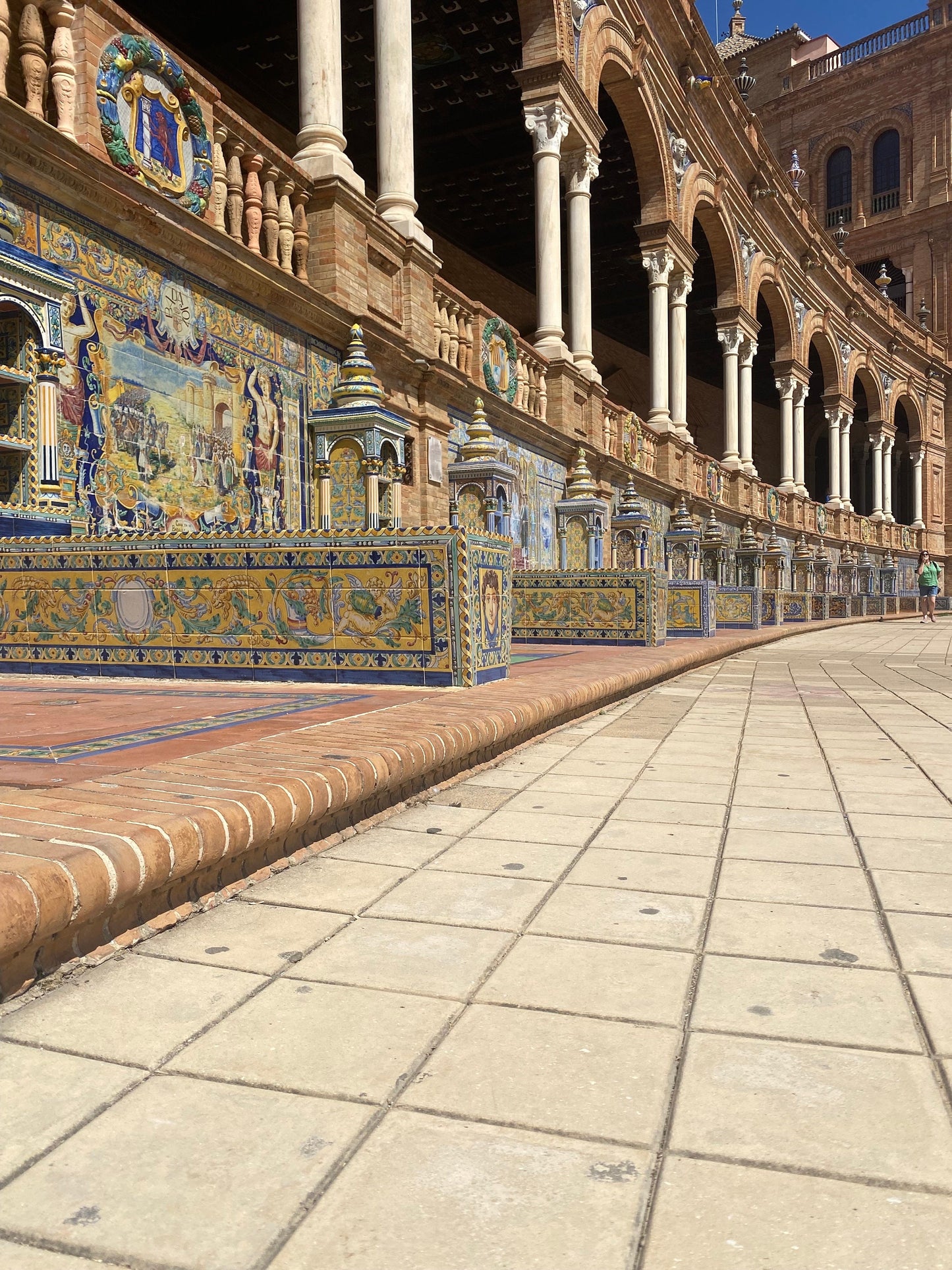 Spanish Tile Earrings Spain Earrings Plaza de Espana Seville Tile earrings Atrio Tiles Boho Atrio Tile ethnic Earrings Blue Orange