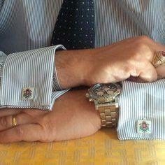 Cuff Links Portugal Tile Antique Azulejo Tile Blue Groom Father Husband Church of Mercy PORTO Built in 1590 Gift Box Included! Greek Key