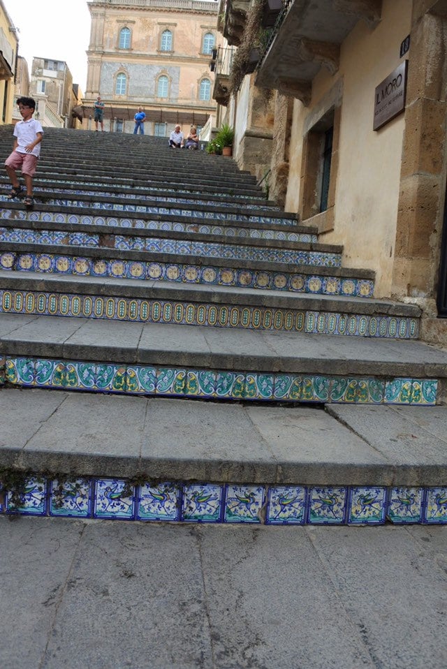 Atrio Earrings Hoop Tile Italy Italian Caltagirone Sicily Stairs Chandelier Majolica Maiolica Pottery - 142 Ceramic Steps   USA Shipping