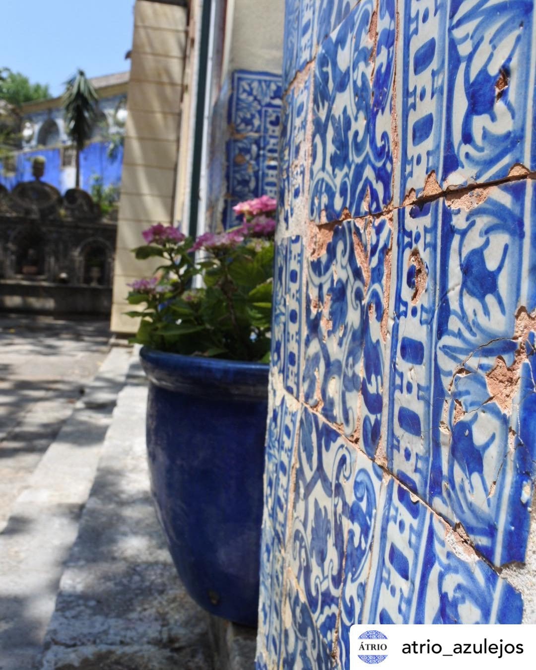 Atrio Tile Ring Portugal Blue Tiles STaINLESS STEEL Portuguese Antique Azulejo  - Tiles Ships from USA Gold or Silver tone
