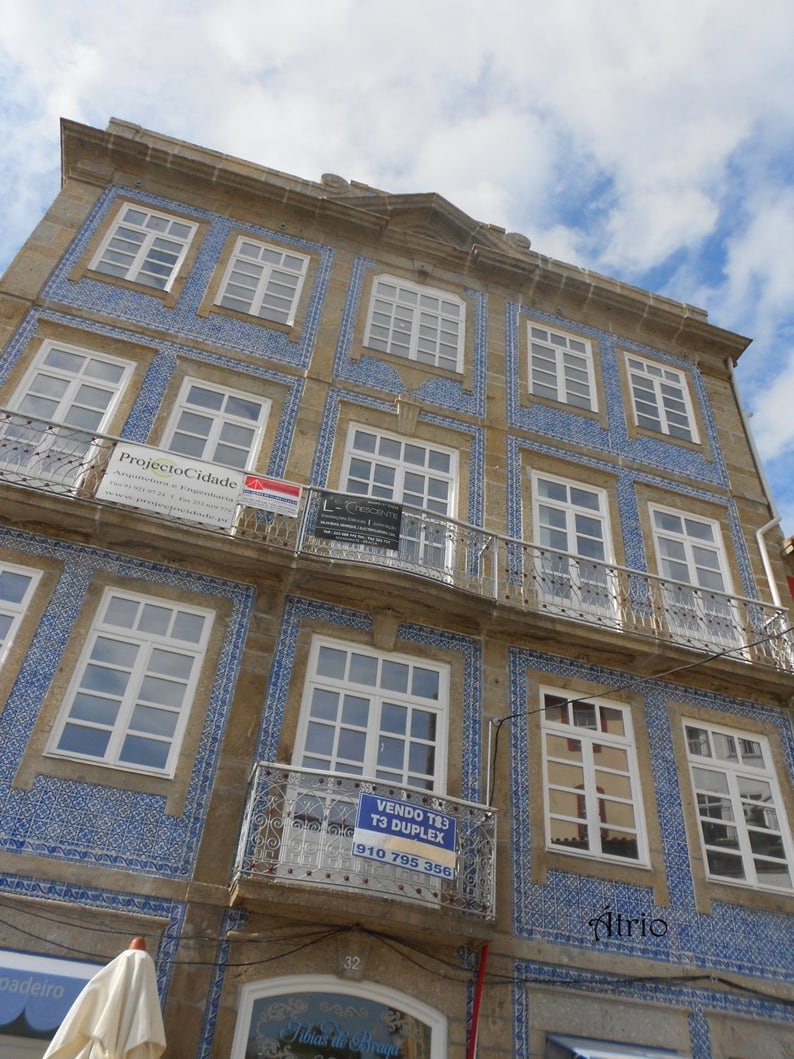 HOOP Earrings ATRIO Portugal Tile Antique Azulejo Pinterest CoIMBRA 1590 -  Stainless Steel 1.25" Gift Box Included - Ships from USA