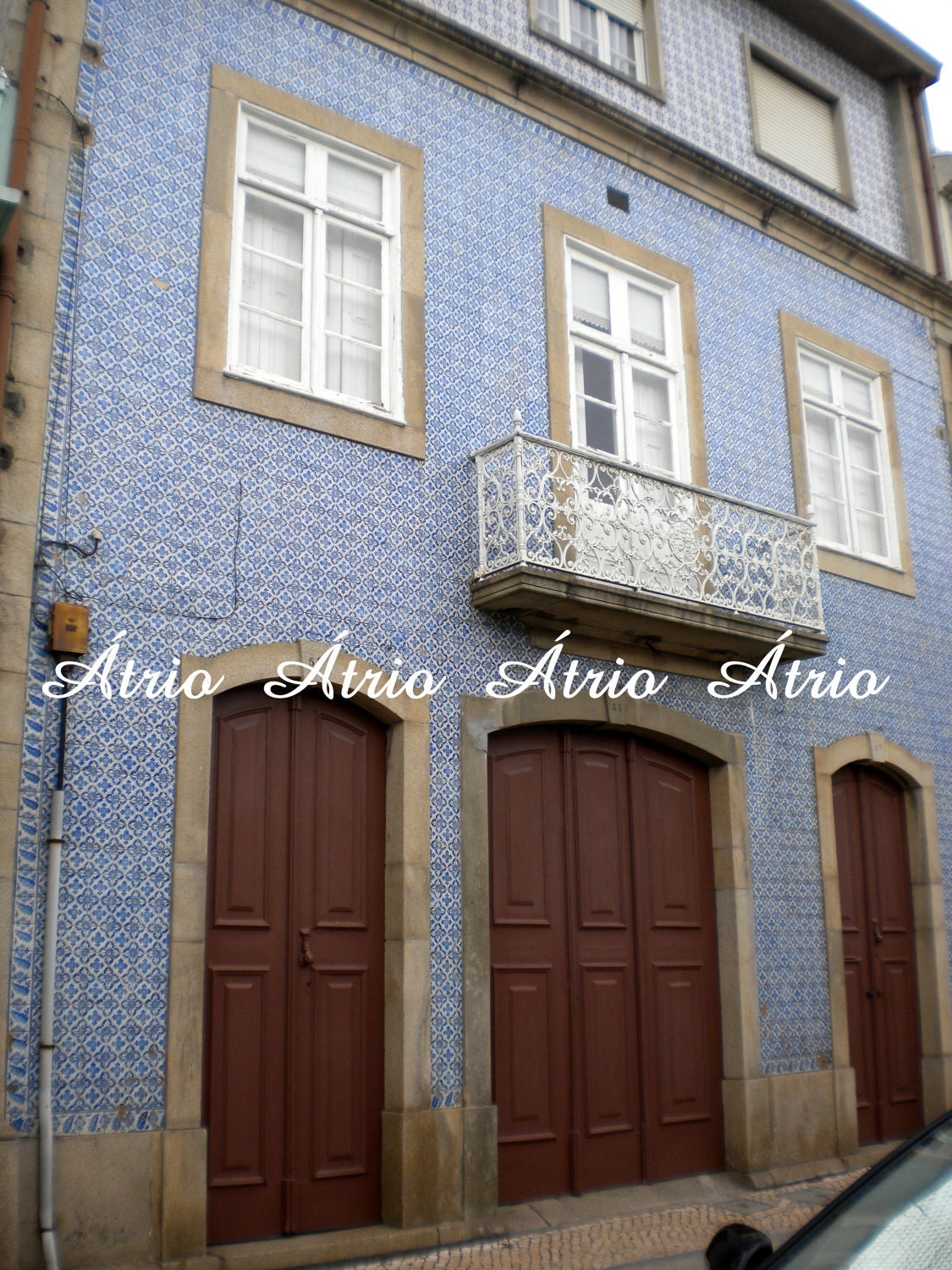 Stud Post Earrings Portugal Tile Atrio SOLID Stainless Steel Blue Antique Azulejo  Ovar Gift Box Included -  Ships from USA 621