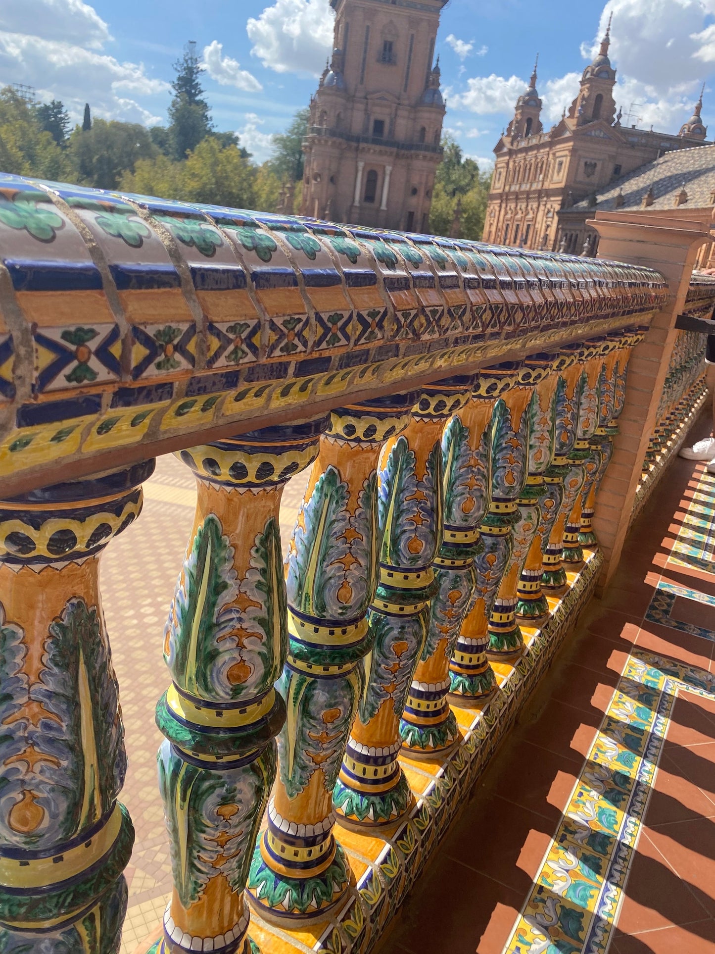 Spanish Tile Earrings Spain Circle Bar Earrings Plaza de Espana Seville Tile Atrio Tiles Spanish Earrings Ethnic Earrings Tribal Earrings